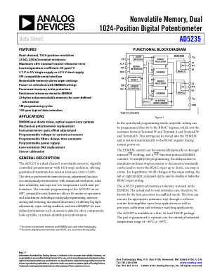 AD5235 datasheet cover page