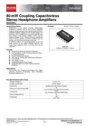 BD88400FJ datasheet cover page