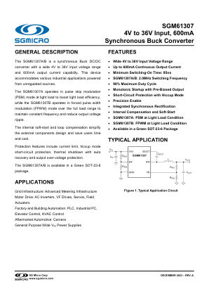 SGM61307 datasheet cover page