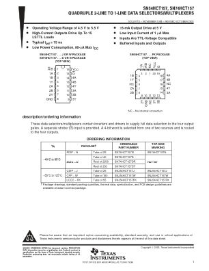 SN74HCT157 数据手册首页