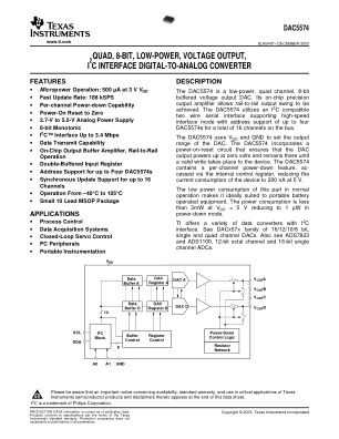 DAC5574 datasheet cover page