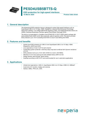 PESD4USB5BTTS-QX datasheet cover page