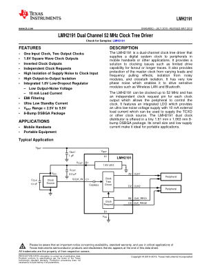 LMH2191 datasheet cover page