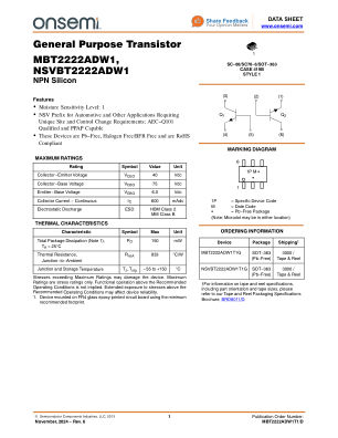 MBT2222ADW1T1 数据手册首页
