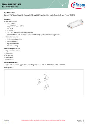 FF600R12ME4W-B73 datasheet cover page