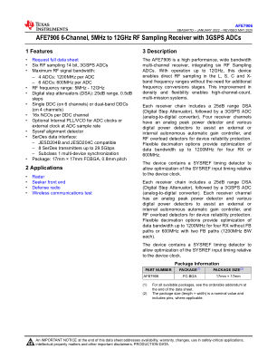 AFE7906 datasheet cover page
