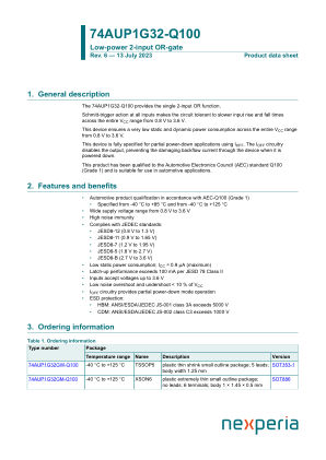 74AUP1G32GW-Q100H datasheet cover page