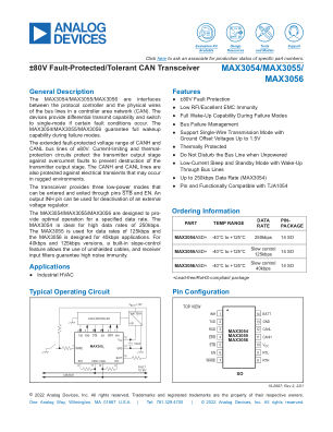 MAX3054 datasheet cover page