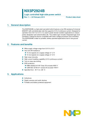 NX5P2924B datasheet cover page