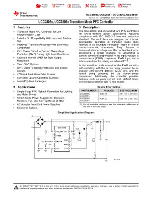 UCC38051 datasheet cover page