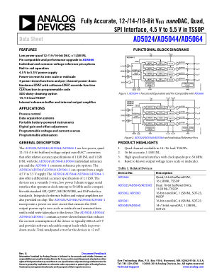 AD5024 datasheet cover page