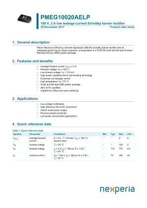 PMEG10020AELP datasheet cover page