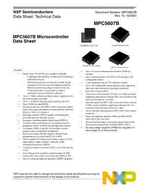 MPC5607B datasheet cover page