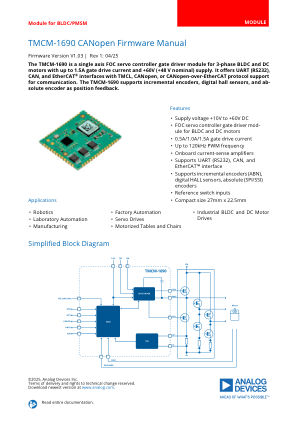 TMCM-1690-CANOPEN-FIRMWARE 数据手册首页