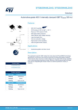STGD25N40LZAG datasheet cover page