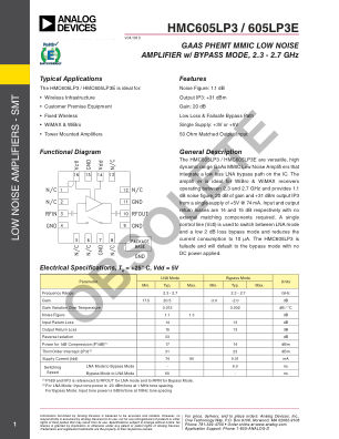 HMC605 datasheet cover page