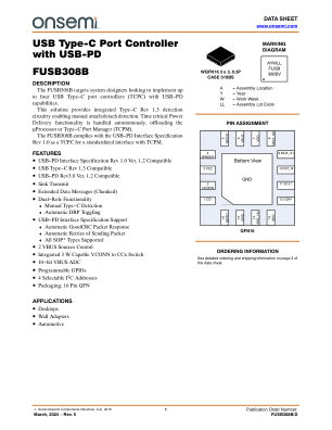 FUSB308B datasheet cover page
