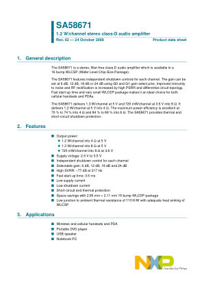 SA58671 datasheet cover page