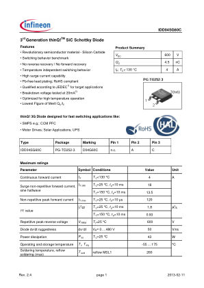IDD04SG60C datasheet cover page