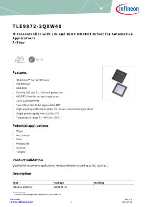 TLE9872-2QXW40 datasheet cover page