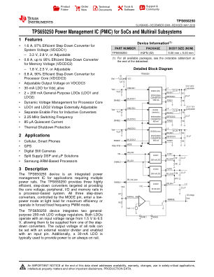 TPS650250 datasheet cover page