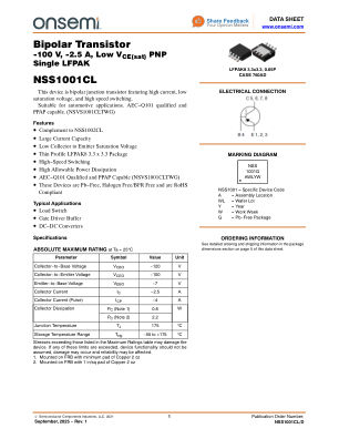 NSS1001CL datasheet cover page