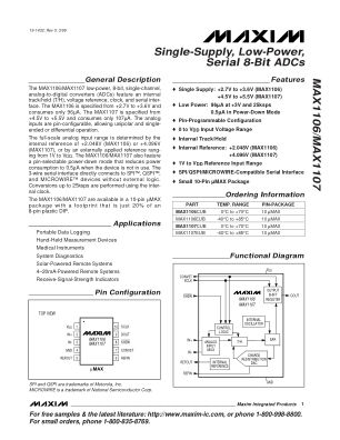 MAX1106-MAX1107 datasheet cover page