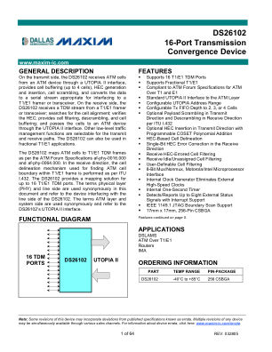 DS26102 datasheet cover page