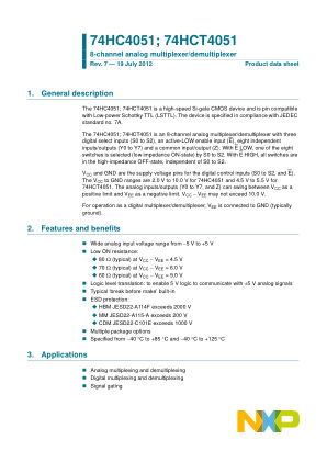 74HC4051D datasheet cover page