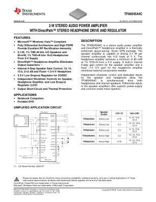 TPA6045A4C datasheet cover page