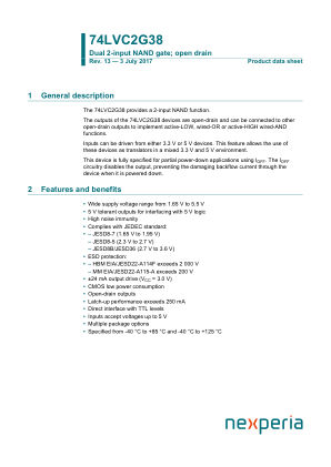 74LVC2G38GM datasheet cover page