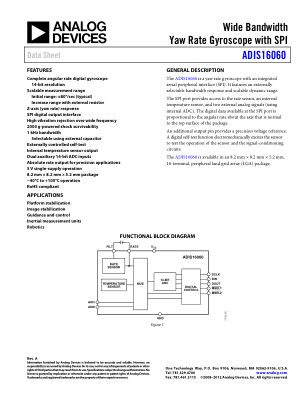 ADIS16060 数据手册首页