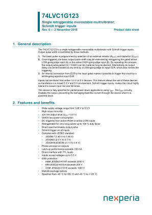 74LVC1G123GF datasheet cover page