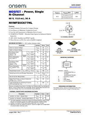 NVMFS5C677NL datasheet cover page