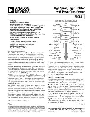 AD260 数据手册首页