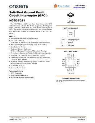 NCS37021 datasheet cover page