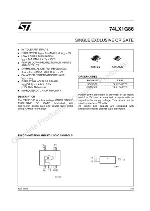 74LX1G86 datasheet cover page