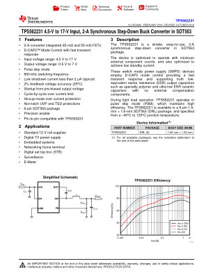 TPS562231 datasheet cover page