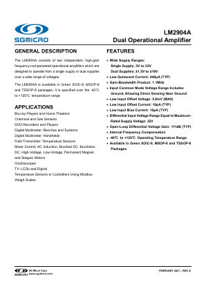 LM2904A datasheet cover page