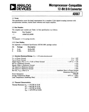 AD667MIL 数据手册首页