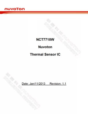 NCT7718W datasheet cover page