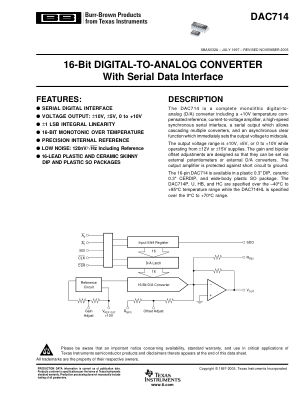 DAC714 数据手册首页