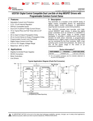 UCD7201 datasheet cover page