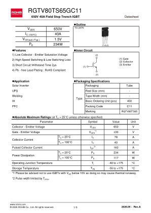 RGTV80TS65 数据手册首页