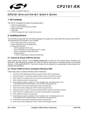 CP2101EK datasheet cover page
