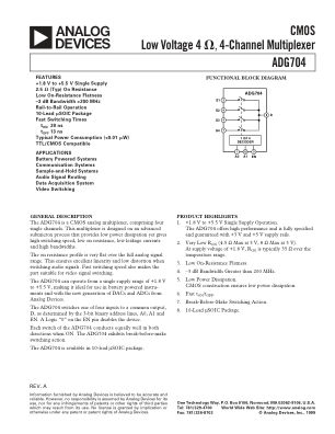 ADG704 数据手册首页
