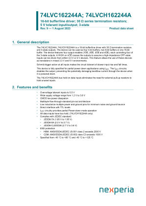 74LVCH162244ADGG112 datasheet cover page
