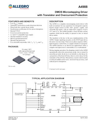 A4988 datasheet cover page