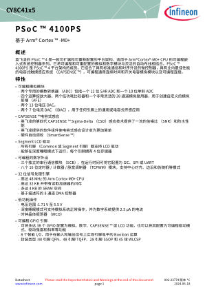 PSOC4100PS datasheet cover page