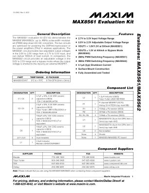 MAX8561 datasheet cover page